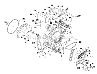 Part Location Diagram of 166465 MK Diamond Assembly, Pointer, Conc Saw